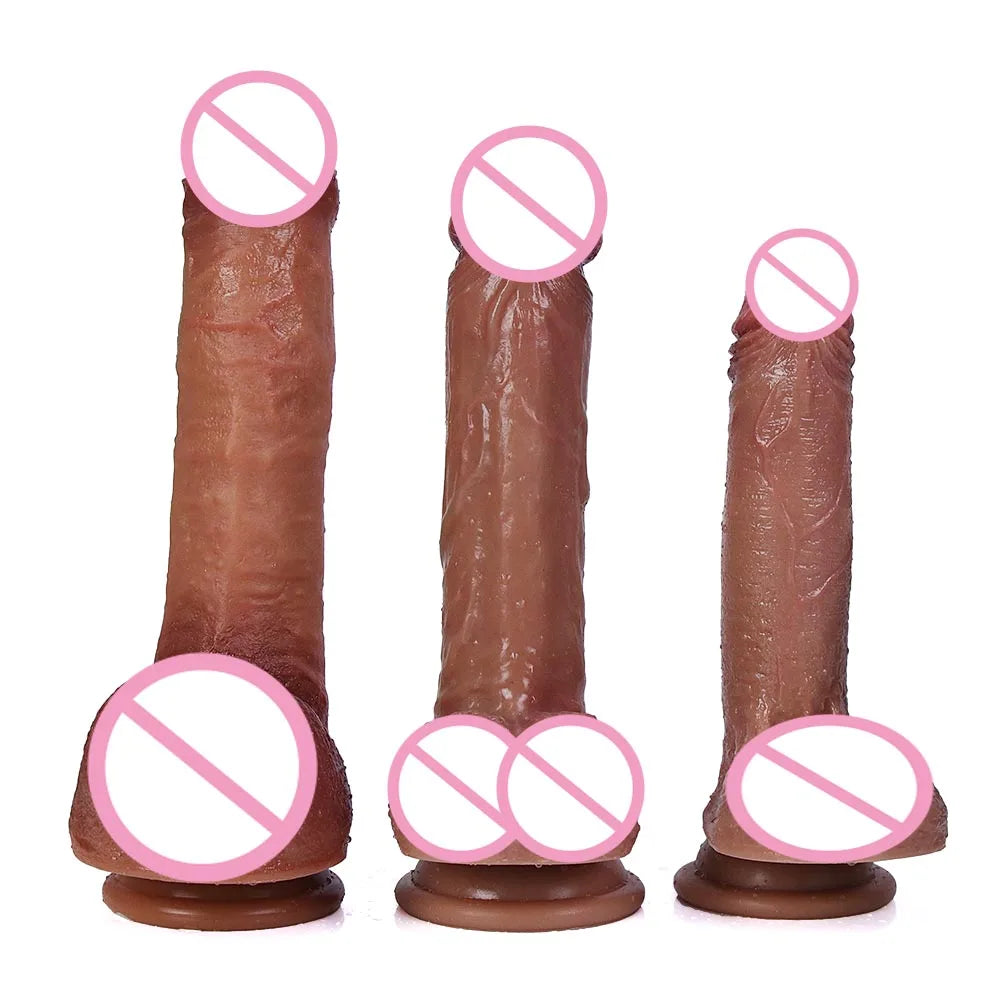 Silicone Real Big Thick Strap on Penis Foreskin Dick Anal Dildo Dilldo Masturbators Adult Sexy Toys for Women Men Girls Sexshop