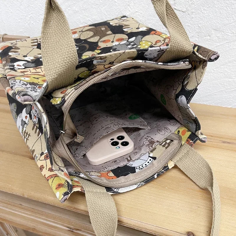 🐾 Chic Cat Canvas Tote – "Carry a Little Whimsy with You"