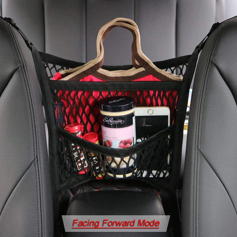 SafeNet™ – Elastic Car Storage Net & Pet Barrier for Front Seats