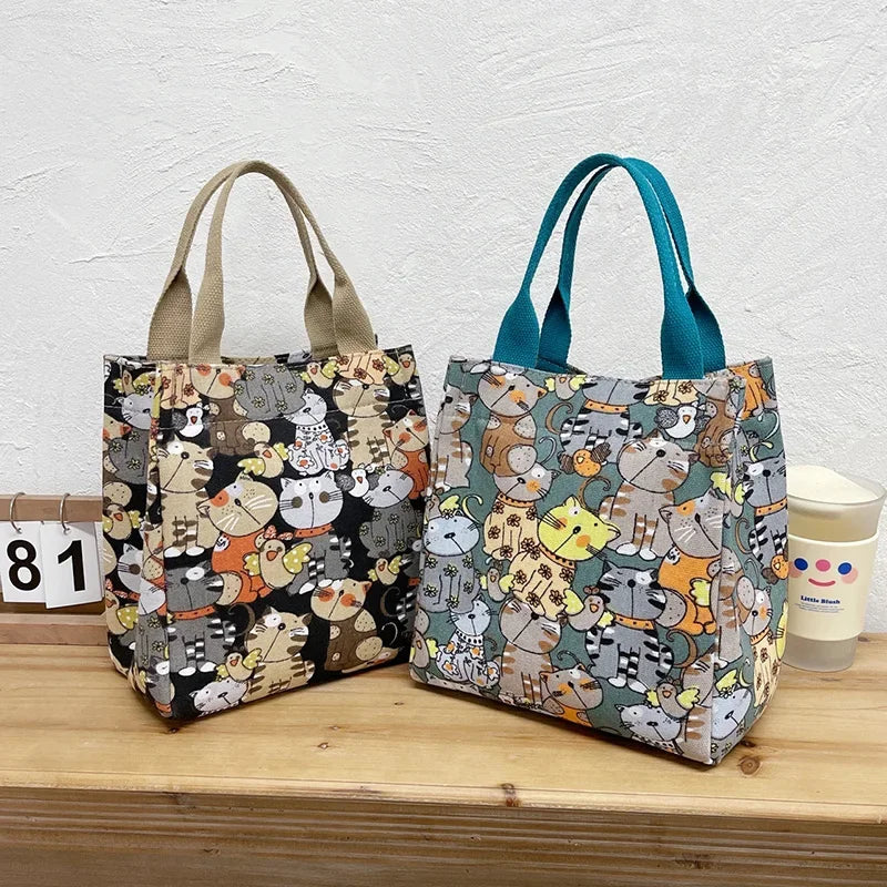 🐾 Chic Cat Canvas Tote – "Carry a Little Whimsy with You"