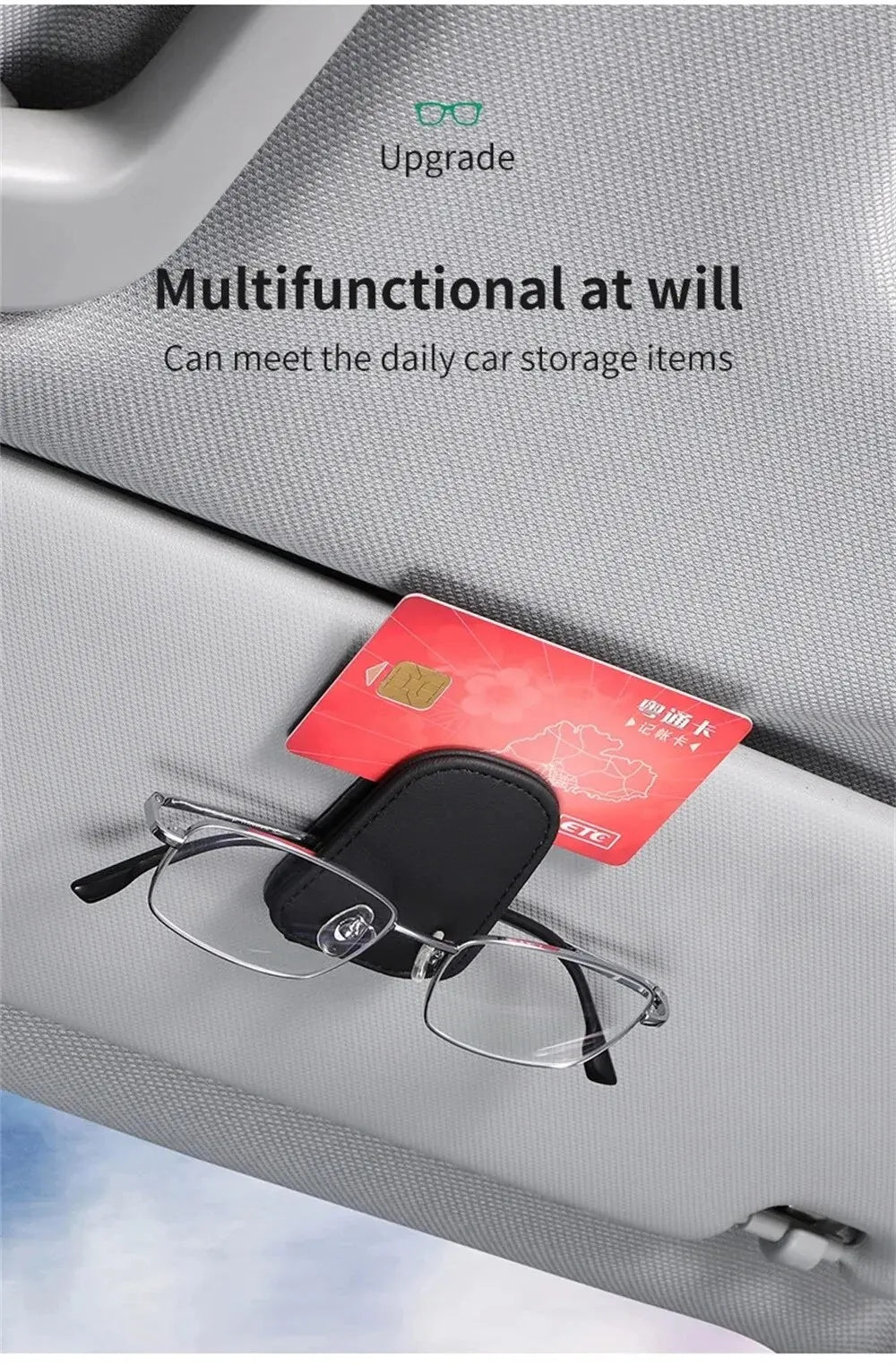 MagnoClip™ – Leather Magnetic Car Sun Visor Glasses Holder