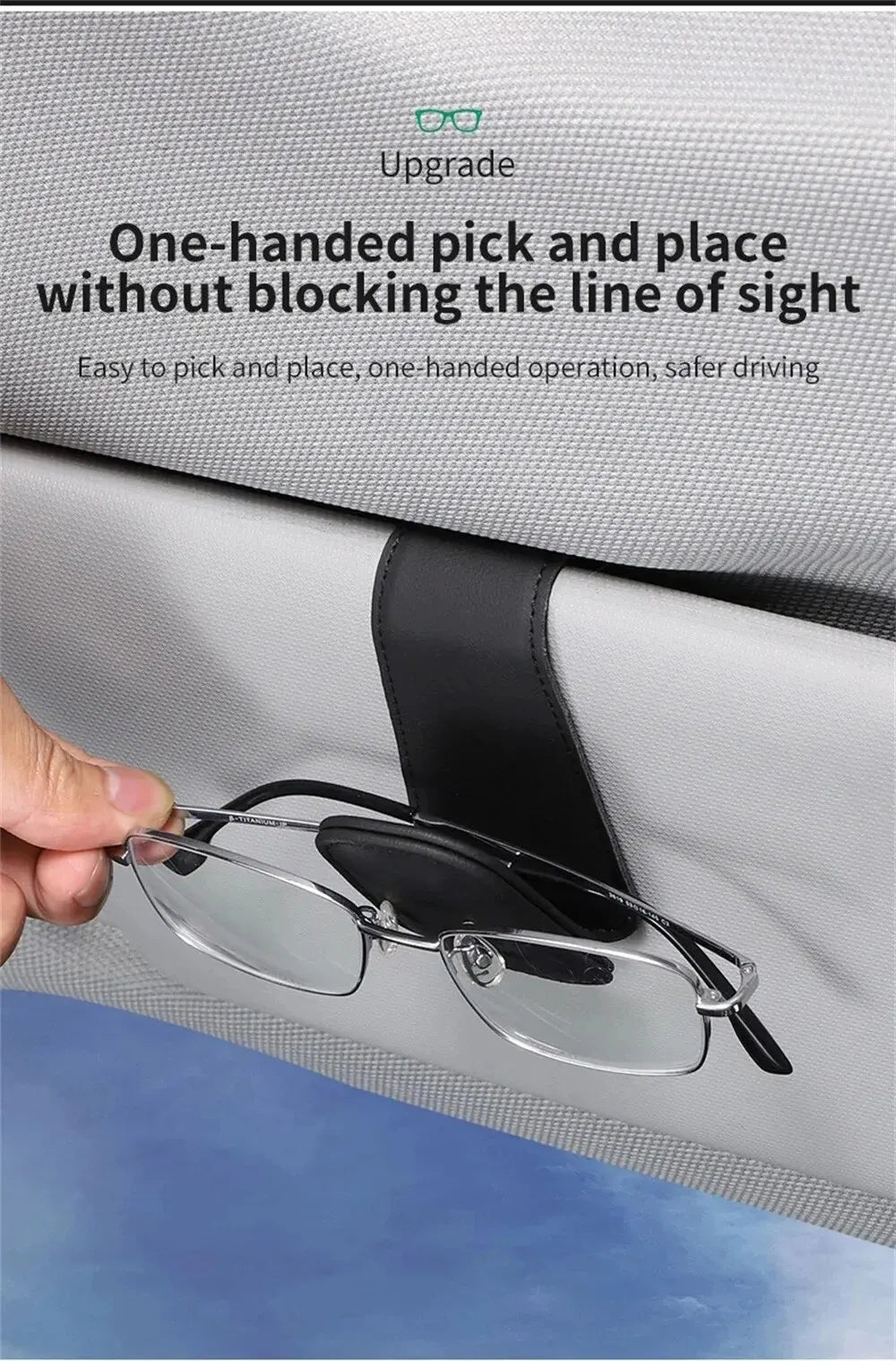 MagnoClip™ – Leather Magnetic Car Sun Visor Glasses Holder
