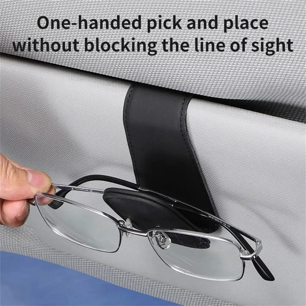 MagnoClip™ – Leather Magnetic Car Sun Visor Glasses Holder