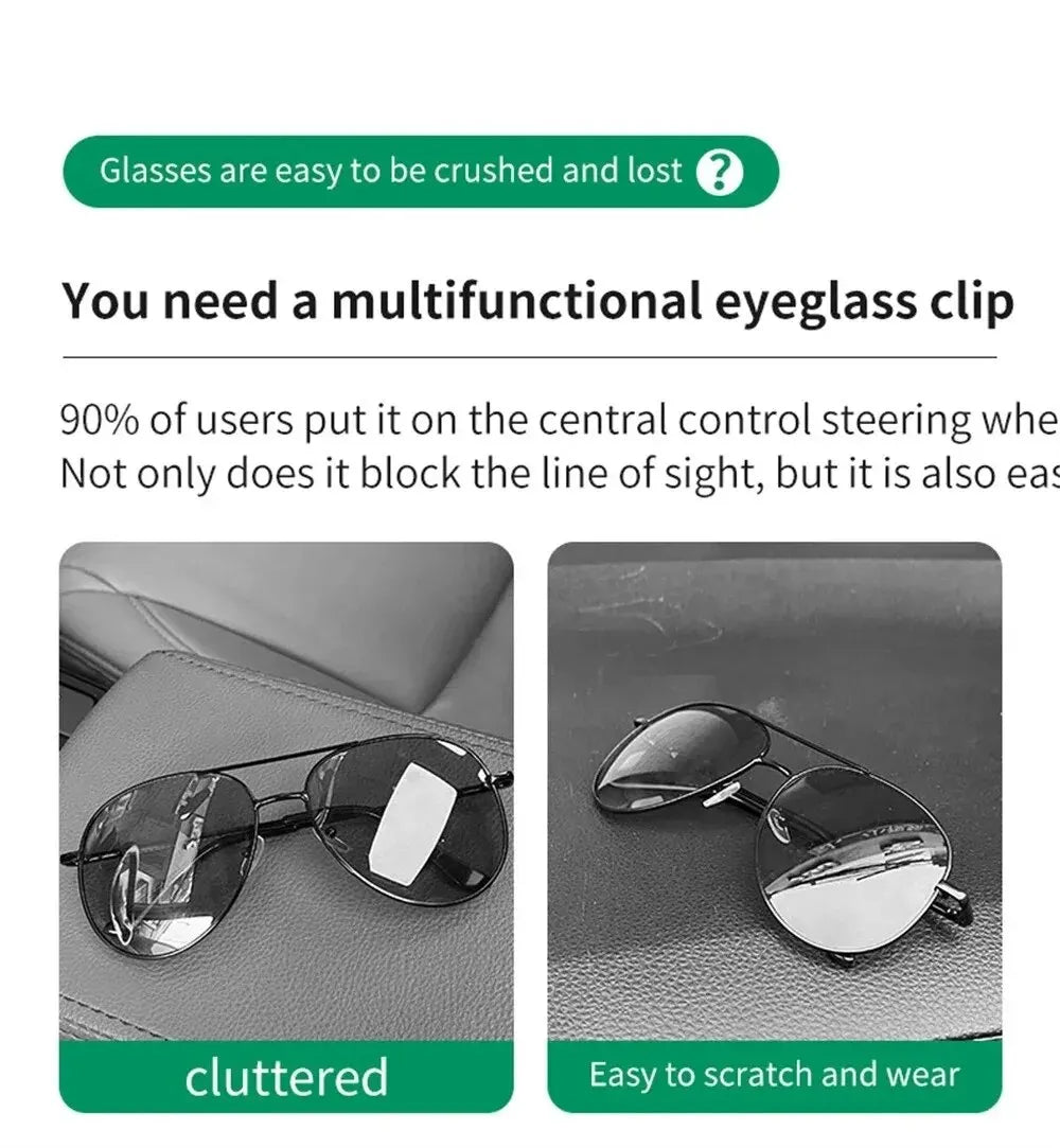 MagnoClip™ – Leather Magnetic Car Sun Visor Glasses Holder