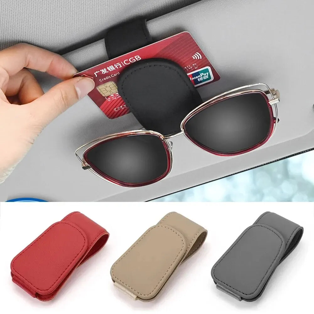 MagnoClip™ – Leather Magnetic Car Sun Visor Glasses Holder