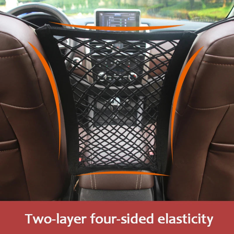 SafeNet™ – Elastic Car Storage Net & Pet Barrier for Front Seats