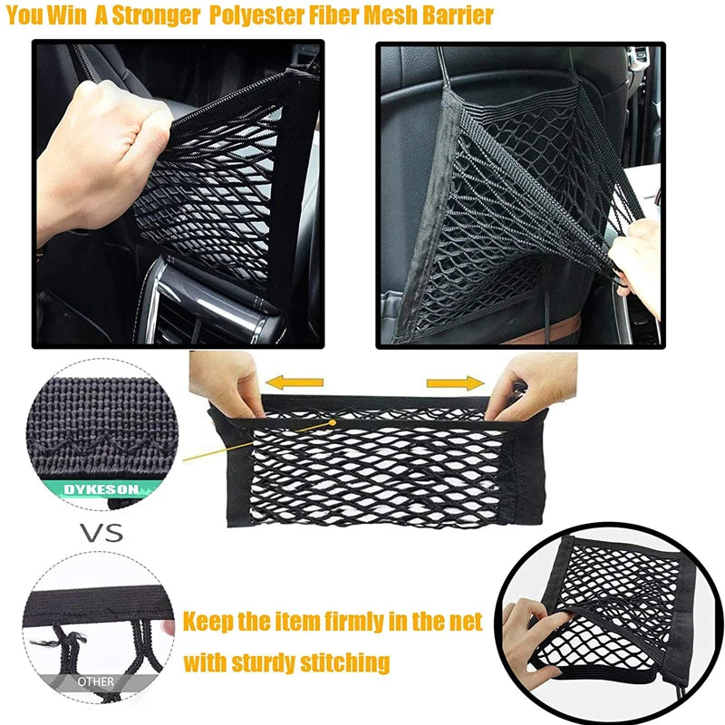 SafeNet™ – Elastic Car Storage Net & Pet Barrier for Front Seats