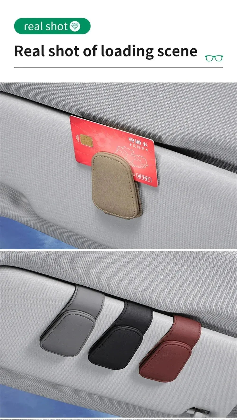 MagnoClip™ – Leather Magnetic Car Sun Visor Glasses Holder