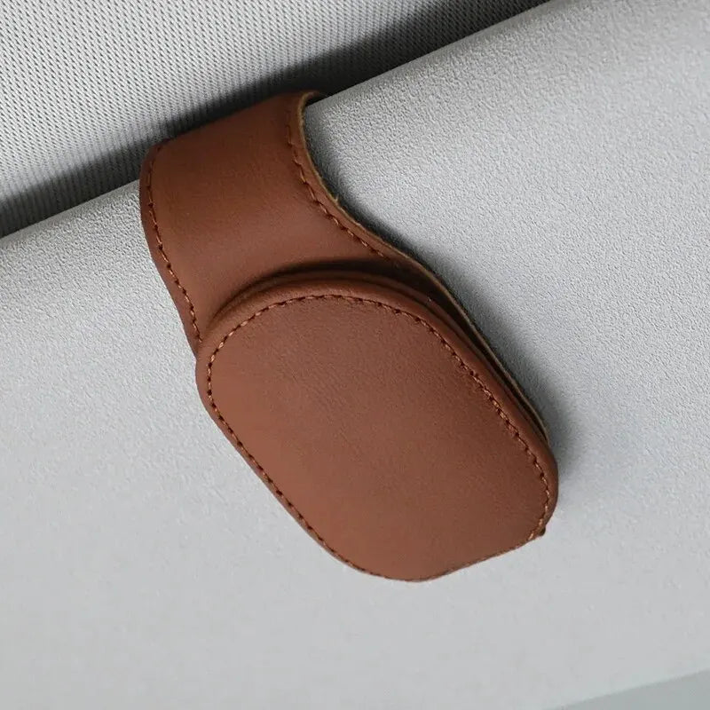 MagnoClip™ – Leather Magnetic Car Sun Visor Glasses Holder