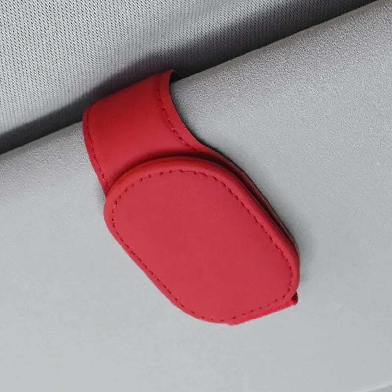 MagnoClip™ – Leather Magnetic Car Sun Visor Glasses Holder