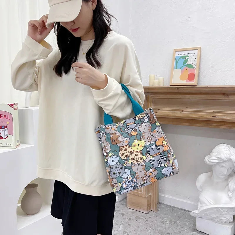 🐾 Chic Cat Canvas Tote – "Carry a Little Whimsy with You"