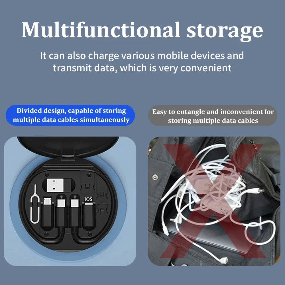 FlexiCharge™ – 6-in-1 Multi USB Adapter & Charging Cable Kit (60W)