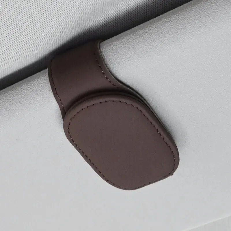 MagnoClip™ – Leather Magnetic Car Sun Visor Glasses Holder