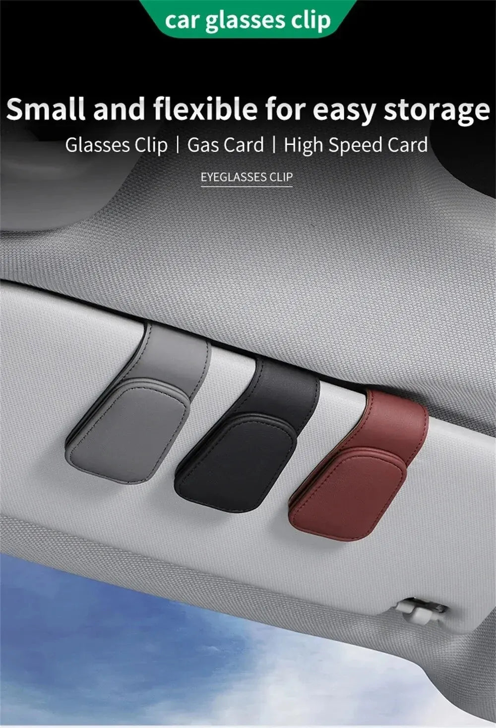 MagnoClip™ – Leather Magnetic Car Sun Visor Glasses Holder