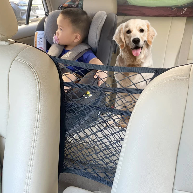 SafeNet™ – Elastic Car Storage Net & Pet Barrier for Front Seats