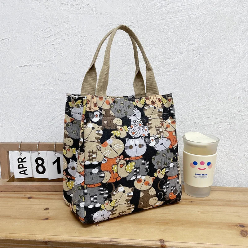 🐾 Chic Cat Canvas Tote – "Carry a Little Whimsy with You"