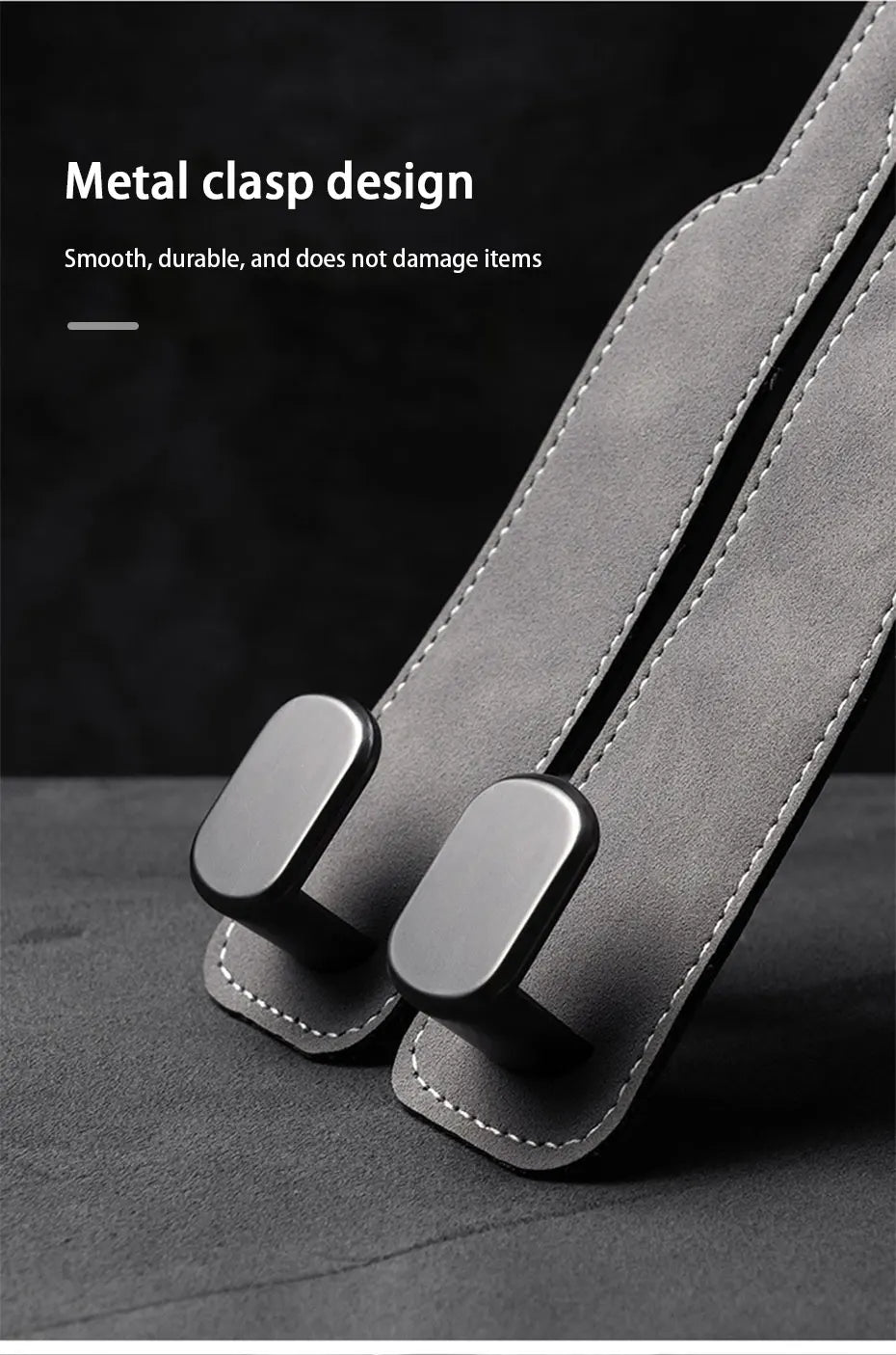 SuedeGrip™ – Premium Car Headrest Hook (20KG Load Capacity)