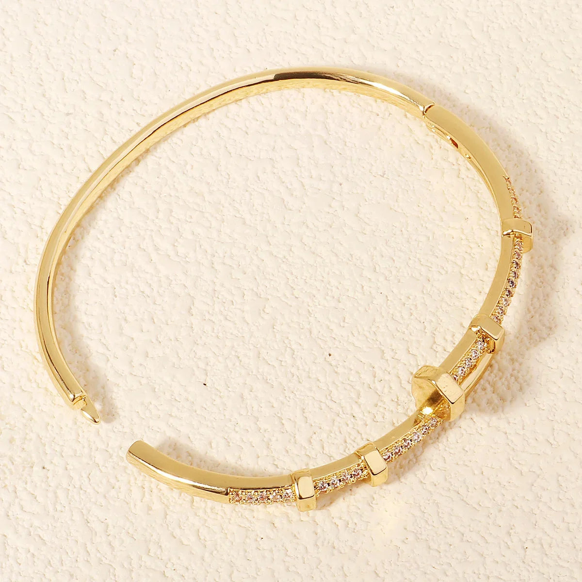 π CrystalClasp Elegance β Zircon Nail Bracelet for Women π