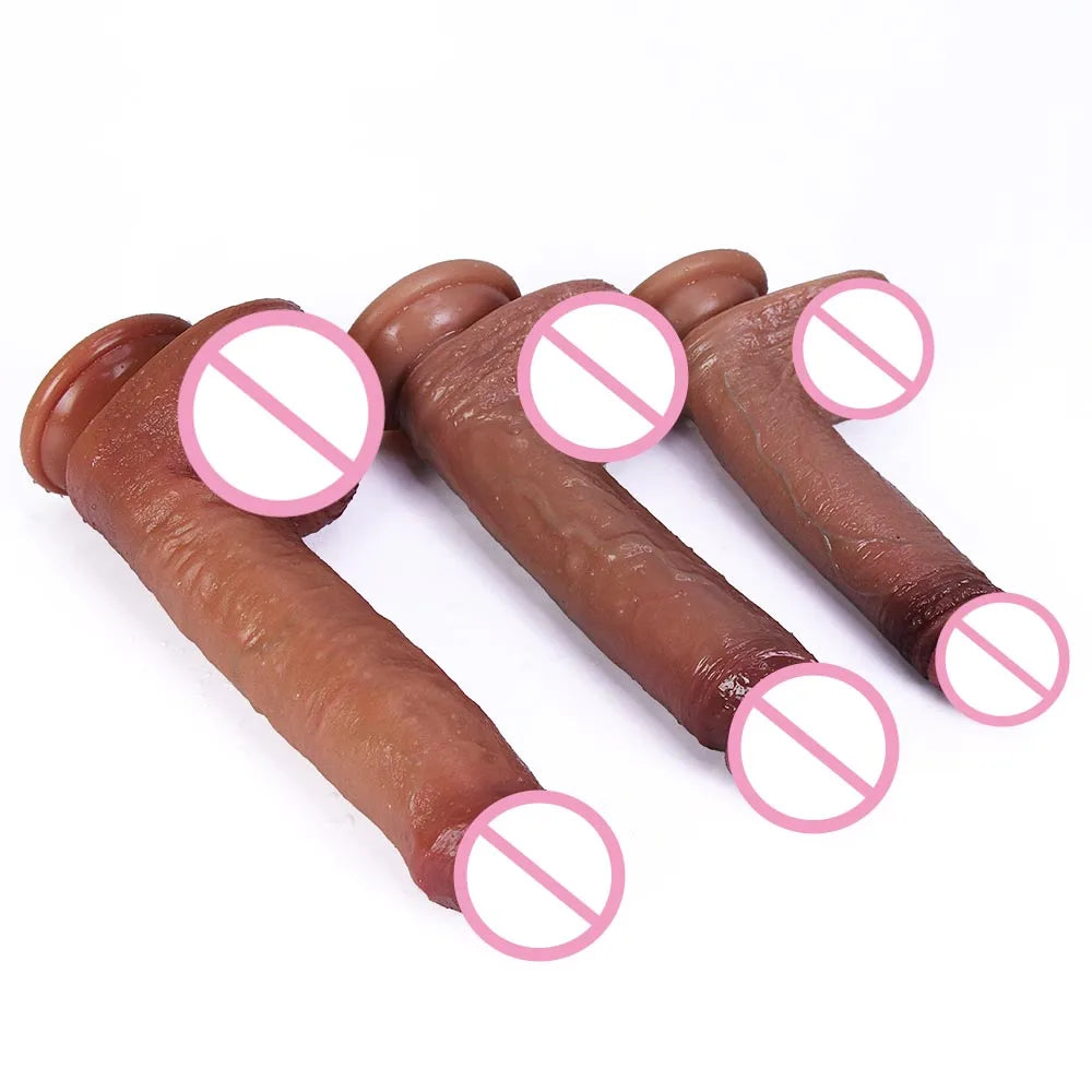 Silicone Real Big Thick Strap on Penis Foreskin Dick Anal Dildo Dilldo Masturbators Adult Sexy Toys for Women Men Girls Sexshop