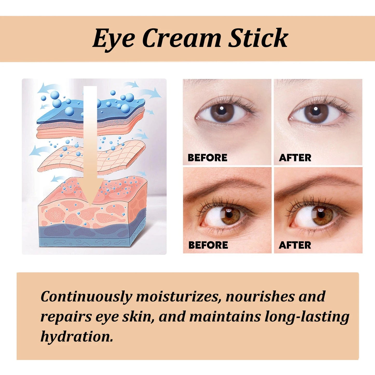 Crema para ojos en barra Snail Radiance: ojos suaves, días brillantes