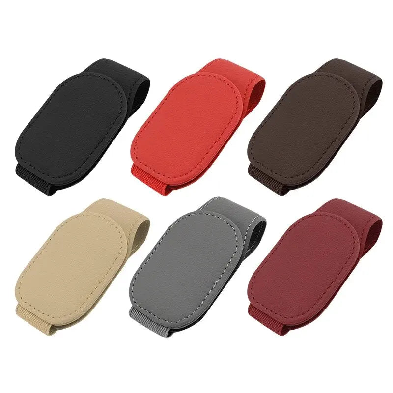 MagnoClip™ – Leather Magnetic Car Sun Visor Glasses Holder