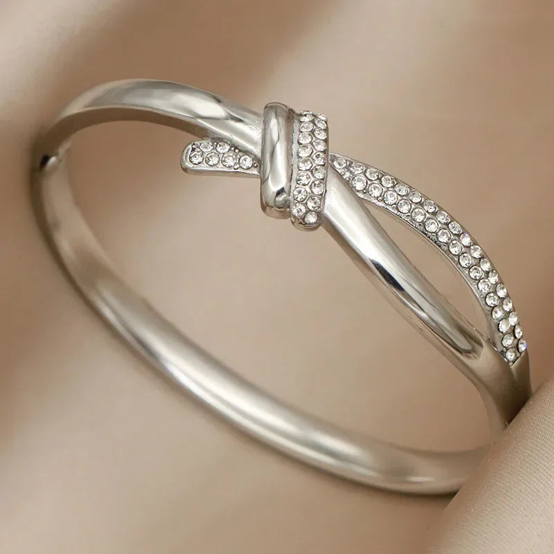 EternaKnot Bangle | Crystal Knot of Eternal Elegance