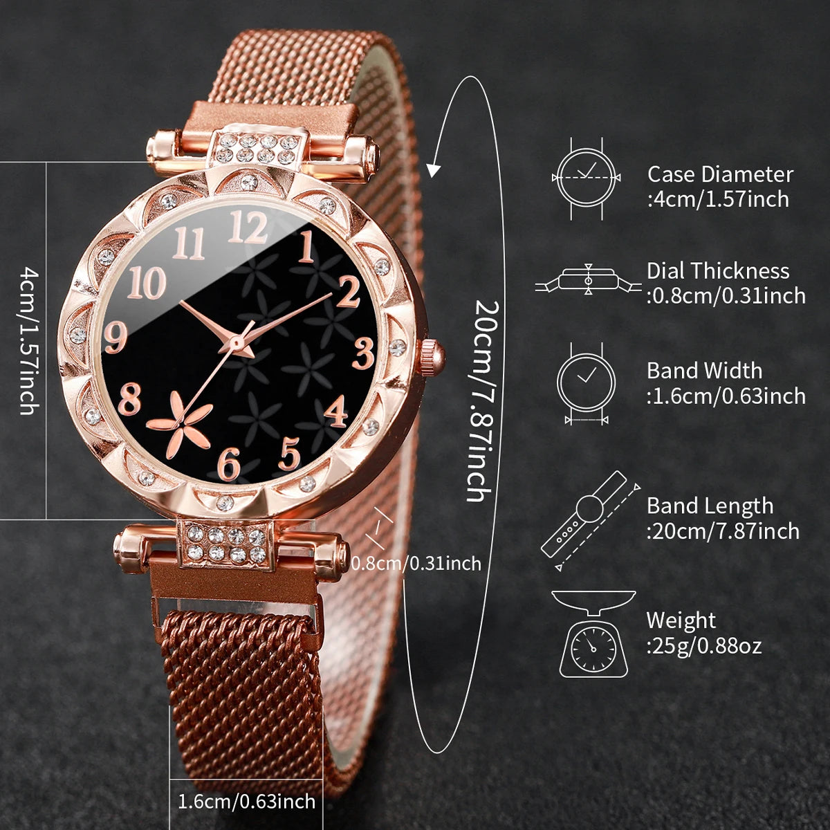 Stellar Bloom Set | Golden Watch & Starry Bracelet