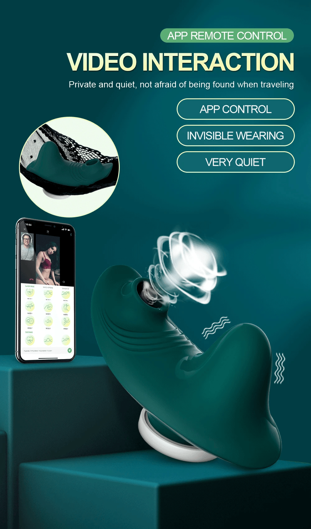 Wearable Mini Vibrator with Clitoral Suction & App Control