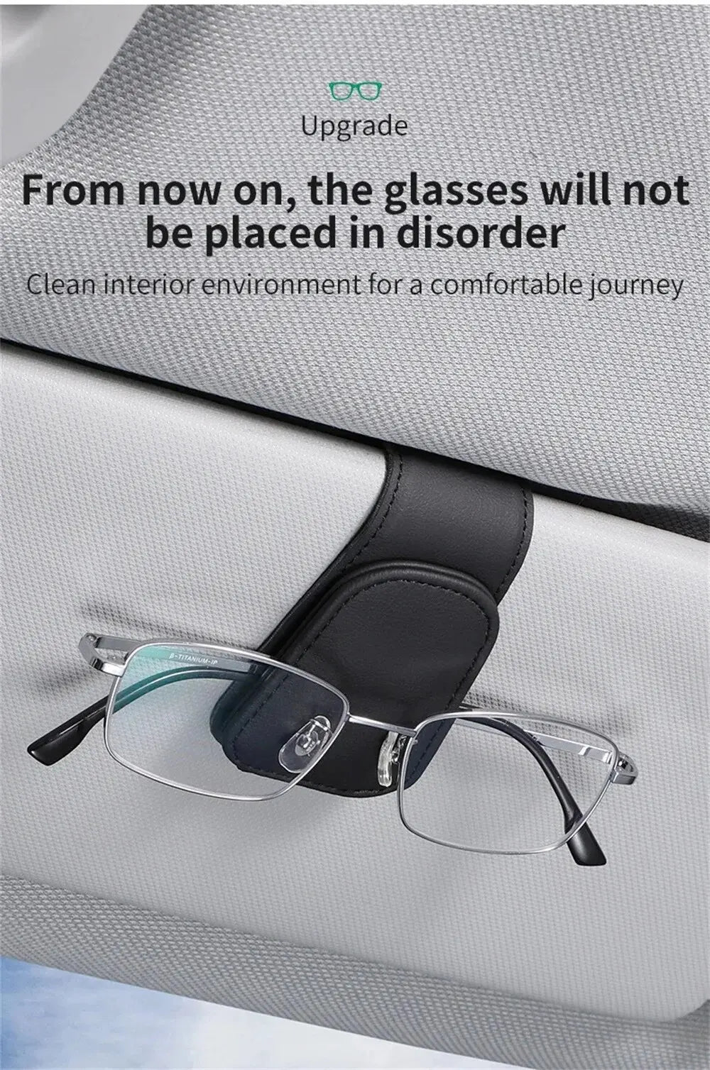 MagnoClip™ – Leather Magnetic Car Sun Visor Glasses Holder