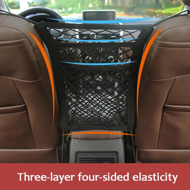 SafeNet™ – Elastic Car Storage Net & Pet Barrier for Front Seats