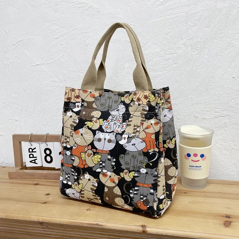 🐾 Chic Cat Canvas Tote – "Carry a Little Whimsy with You"