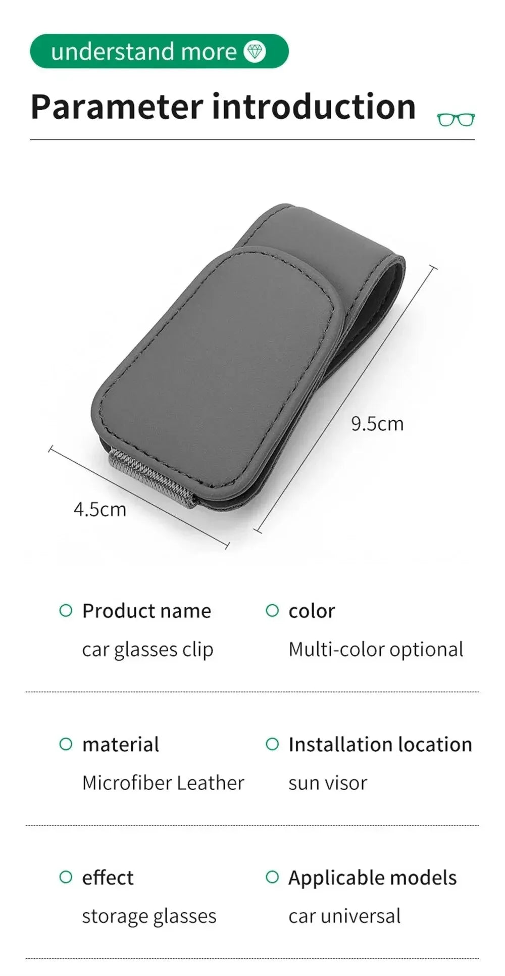 MagnoClip™ – Leather Magnetic Car Sun Visor Glasses Holder