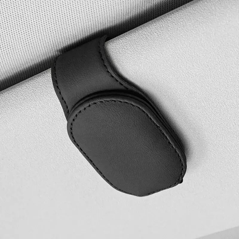 MagnoClip™ – Leather Magnetic Car Sun Visor Glasses Holder