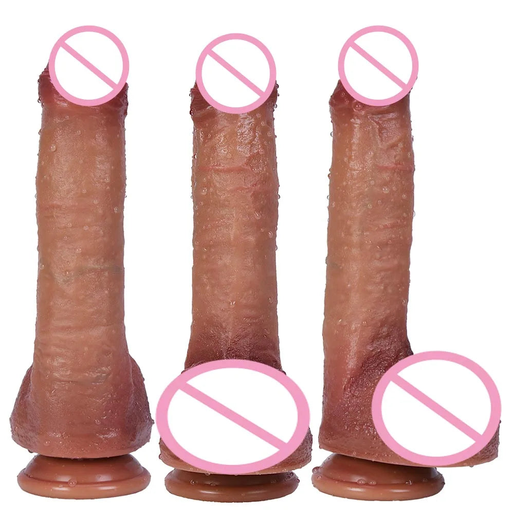 Silicone Real Big Thick Strap on Penis Foreskin Dick Anal Dildo Dilldo Masturbators Adult Sexy Toys for Women Men Girls Sexshop