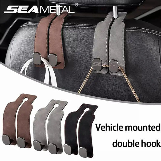 SuedeGrip™ – Premium Car Headrest Hook (20KG Load Capacity)