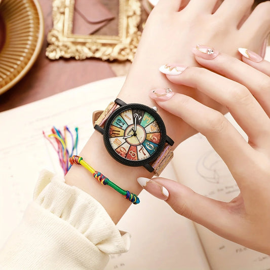 Vintage Leather Watch &amp; Rope Bracelet Set