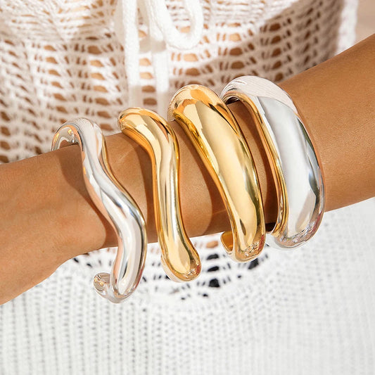 BoldPulse Irregular Cuff Bracelet