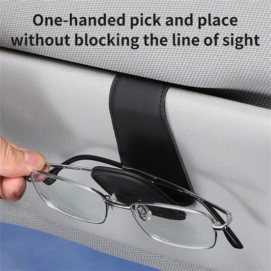 MagnoClip™ – Leather Magnetic Car Sun Visor Glasses Holder