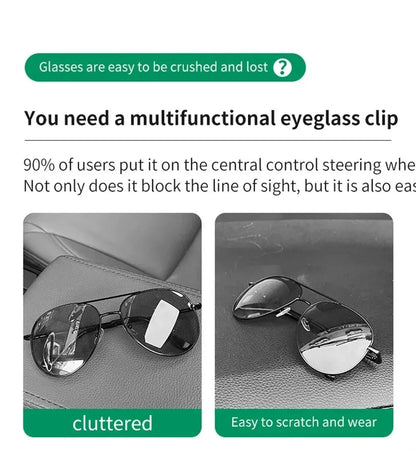 MagnoClip™ – Leather Magnetic Car Sun Visor Glasses Holder