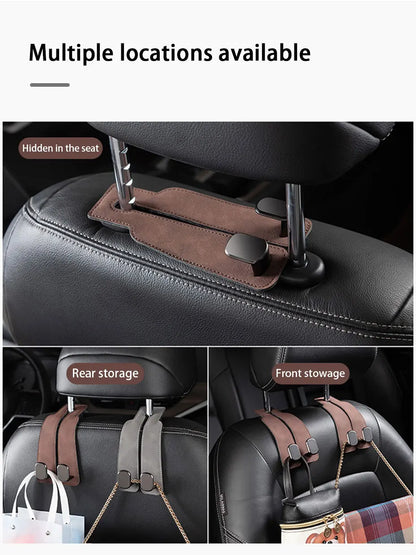 SuedeGrip™ – Premium Car Headrest Hook (20KG Load Capacity)