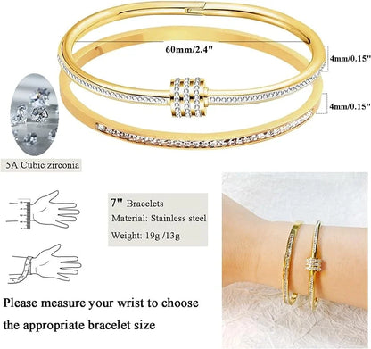 ✨ Eternal Gleam – Titanium Steel Gold Bracelet ✨