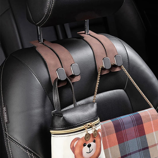 SuedeGrip™ – Premium Car Headrest Hook (20KG Load Capacity)