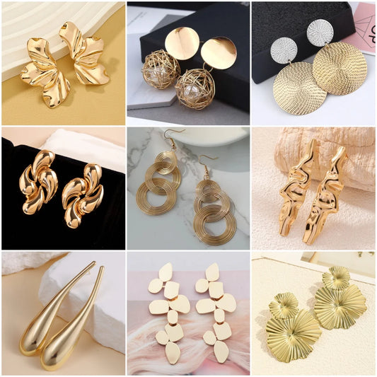 GleamMuse Minimalist Metal Drop Earrings