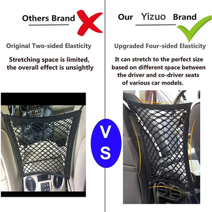 SafeNet™ – Elastic Car Storage Net &amp; Pet Barrier for Front Seats