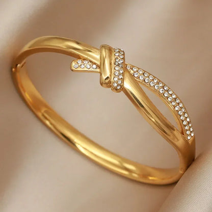 EternaKnot Bangle | Crystal Knot of Eternal Elegance