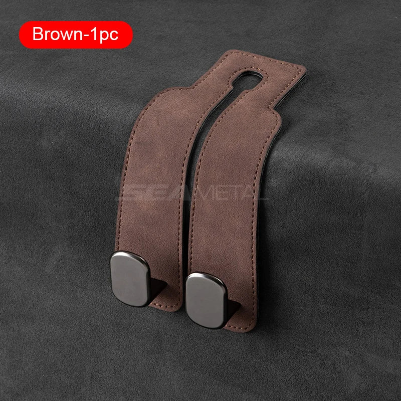 SuedeGrip™ – Premium Car Headrest Hook (20KG Load Capacity)