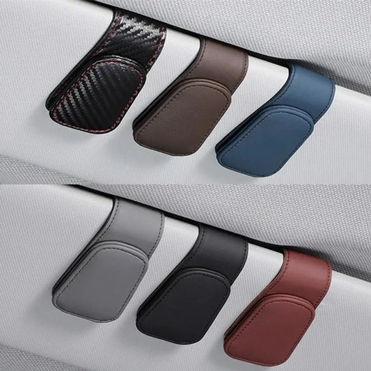 MagnoClip™ – Leather Magnetic Car Sun Visor Glasses Holder