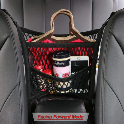 SafeNet™ – Elastic Car Storage Net &amp; Pet Barrier for Front Seats