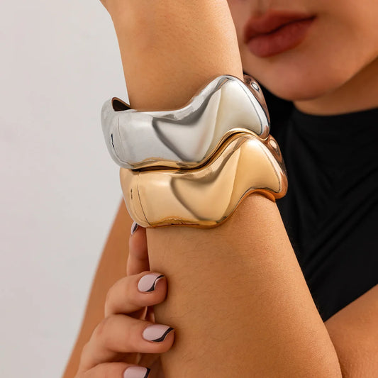 RebelPulse Irregular Wide Cuff Bangle