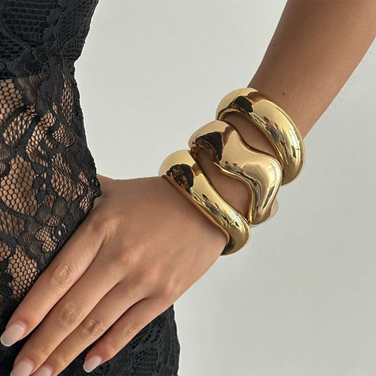 RebelPulse Irregular Wide Cuff Bangle